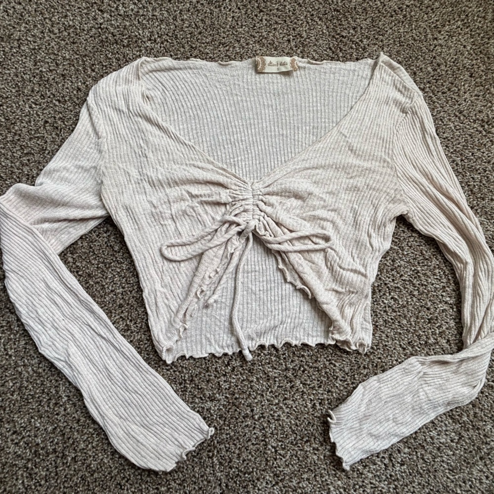 Women's Cream Long Sleeve Top